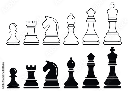Fototapete Chess pieces icon