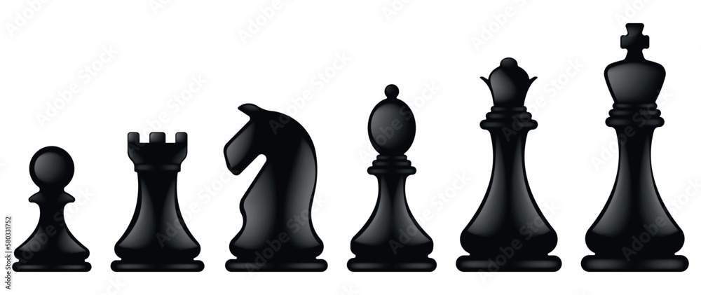 Chess pieces icon. Chess icons. King, queen, rook, knight, bishop, pawn. Vector illustration. Chess pieces icon. Chess icons. King, queen, rook, knight, bishop, pawn. Vector illustration.