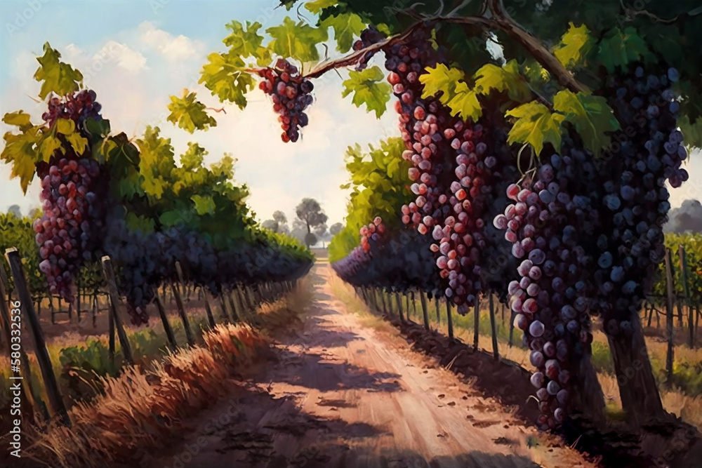 Naklejka premium parreira de vinhedo 