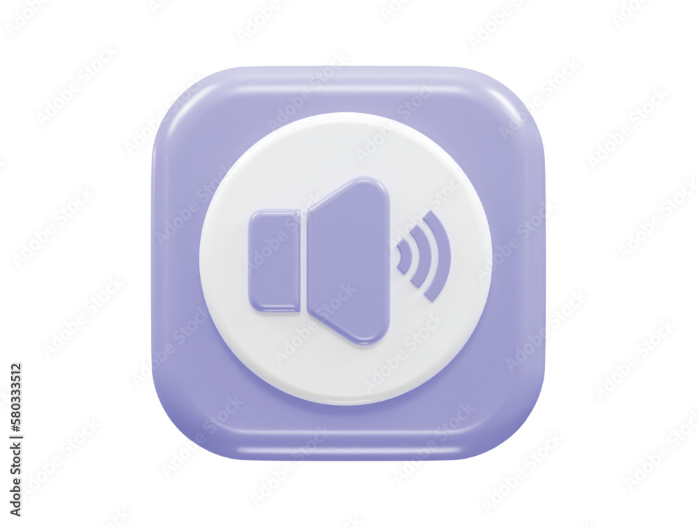 Sound icon 3d rendering speaker vector illustration Sound icon 3d rendering speaker vector illustration