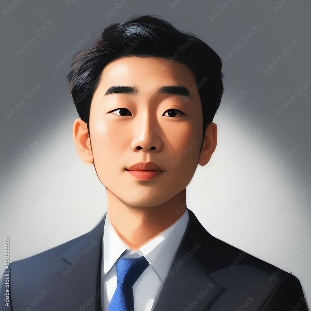 illustration of man wearing suit at the office, generative art by A.I illustration of man wearing suit at the office, generative art by A.I