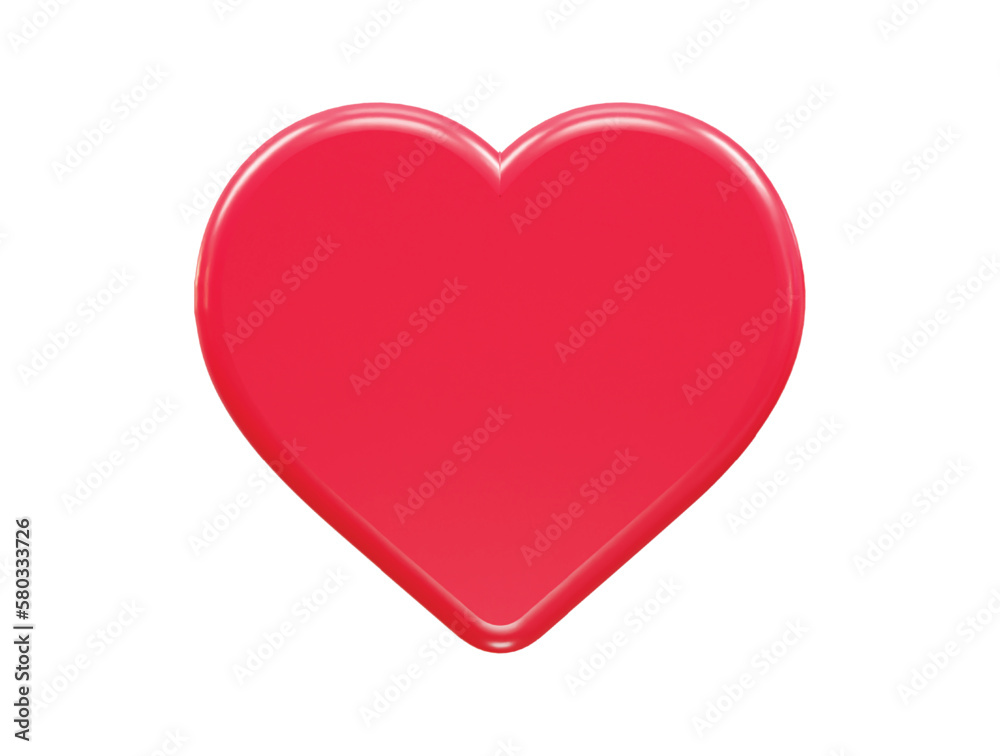 Heart icon 3d rendering vector illustration transparent element