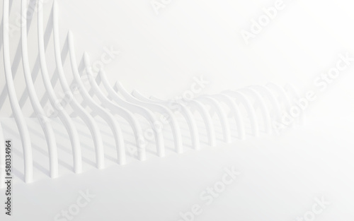 3D abstract white and gray color, modern design background with curve line. 3D render illustration.