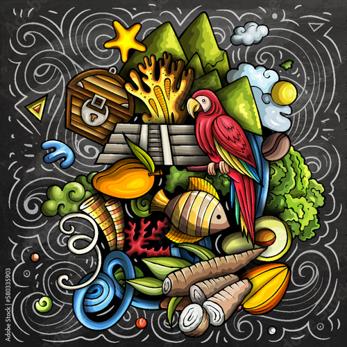 Honduras cartoon doodle funny illustration