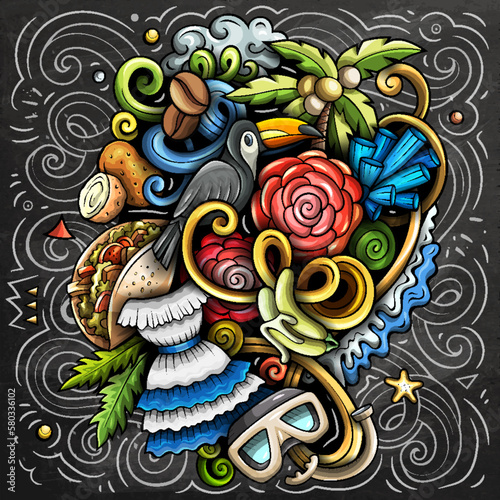 Honduras cartoon doodle funny illustration