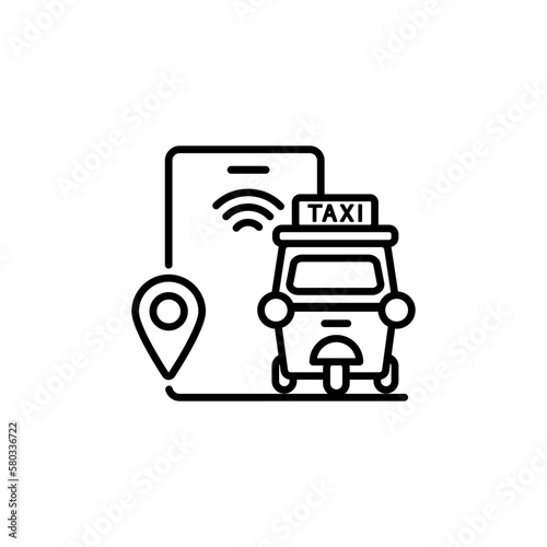 tuk tuk icon ,taxi flat icon for app web logo banner poster icon - SVG File