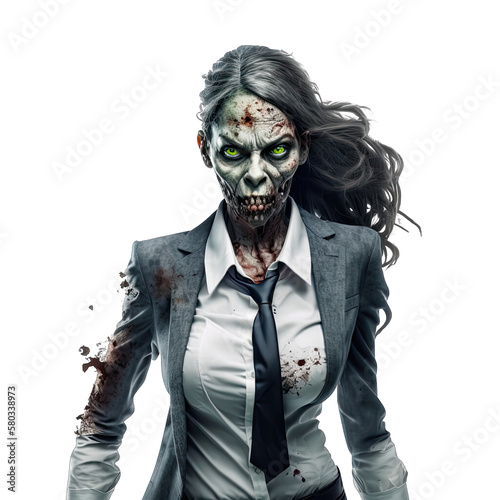 3D zombie business women created with generative AI