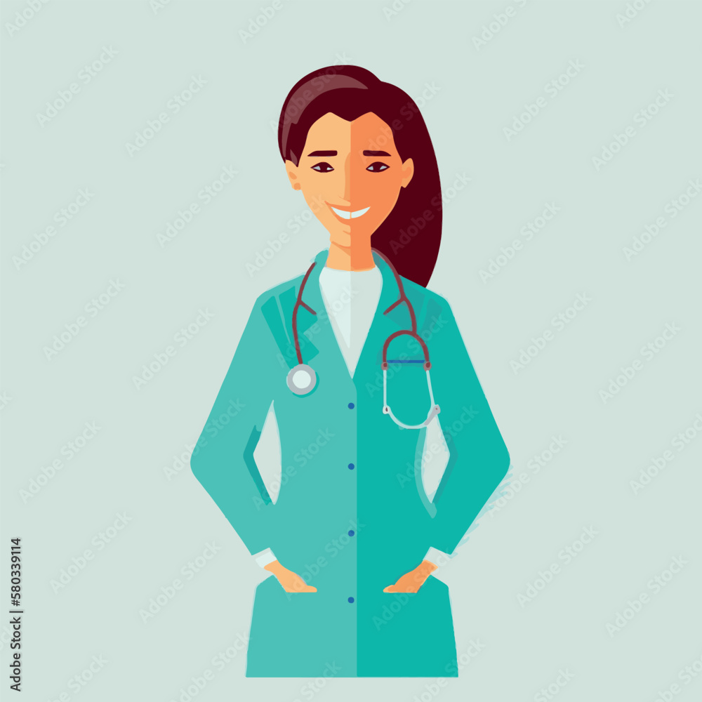 Doctor woman vector character. Vector doctor figurine. Nurse. Doctor woman vector character. Vector doctor figurine. Nurse.