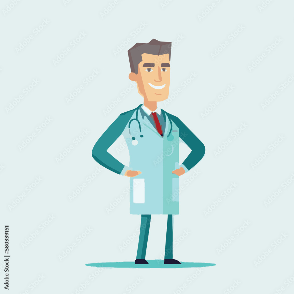 Doctor man vector character. Vector doctor figurine. Doctor man vector character. Vector doctor figurine.
