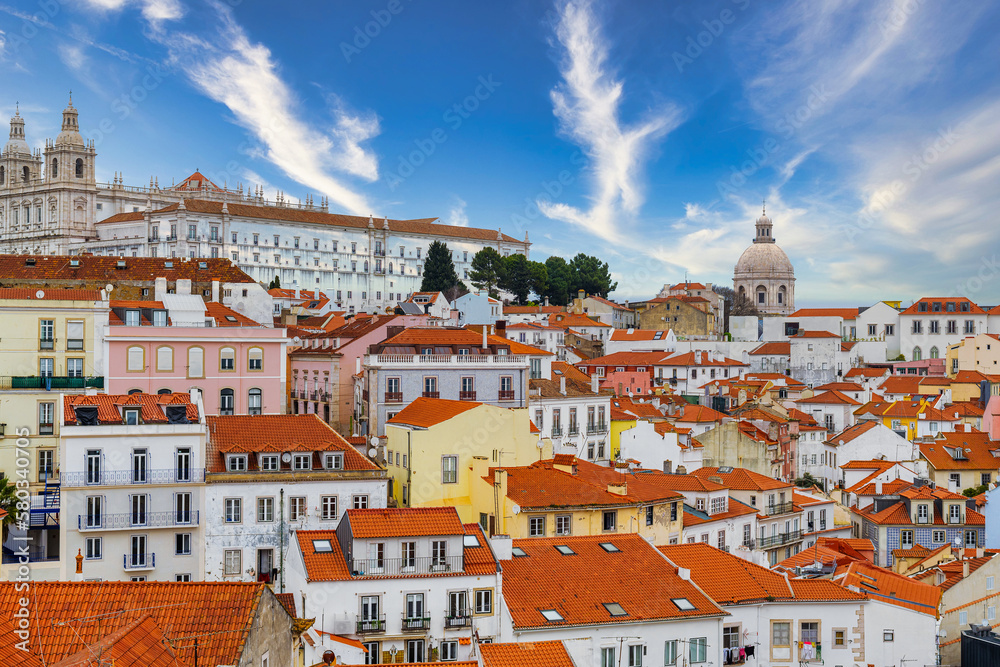 Lisbon, Portugal Skyline At Alfama. Vacation Spot