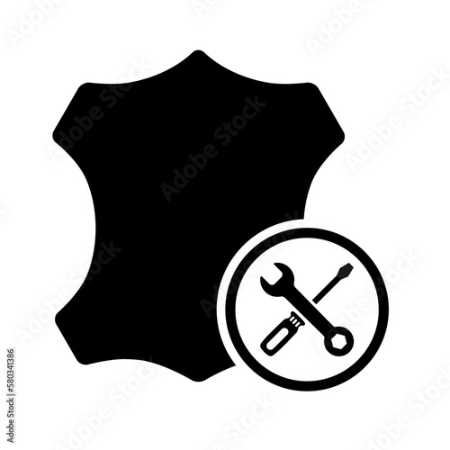 Leather skin fashion icon, animal material graphic sign, texture design vector illustration
