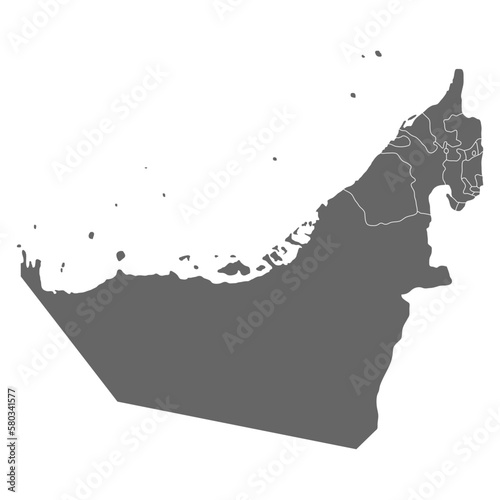 United arab emirates map icon, geography blank concept, isolated graphic background vector illustration