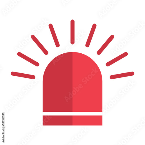Siren fire alarm sign, signal danger light symbol, ambulance police alert vector illustration