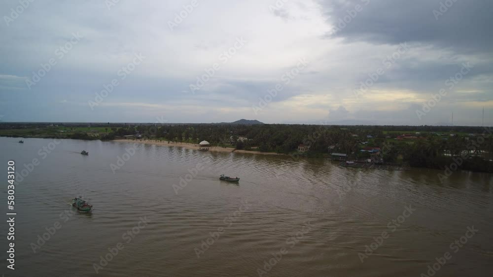 Cambodia Kampot province landscape drone