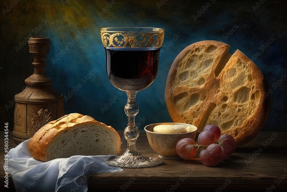 sacraments of bread and wine for eucharist or holy communion ...