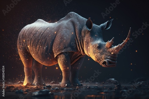 Rhinoceros for fun. Generative AI photo