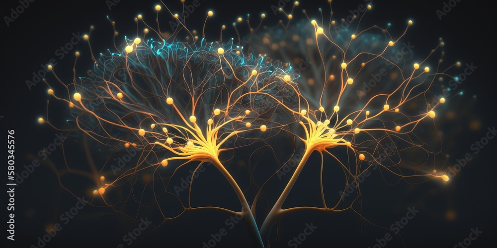 Fototapeta premium Glowing Neurons Generative AI
