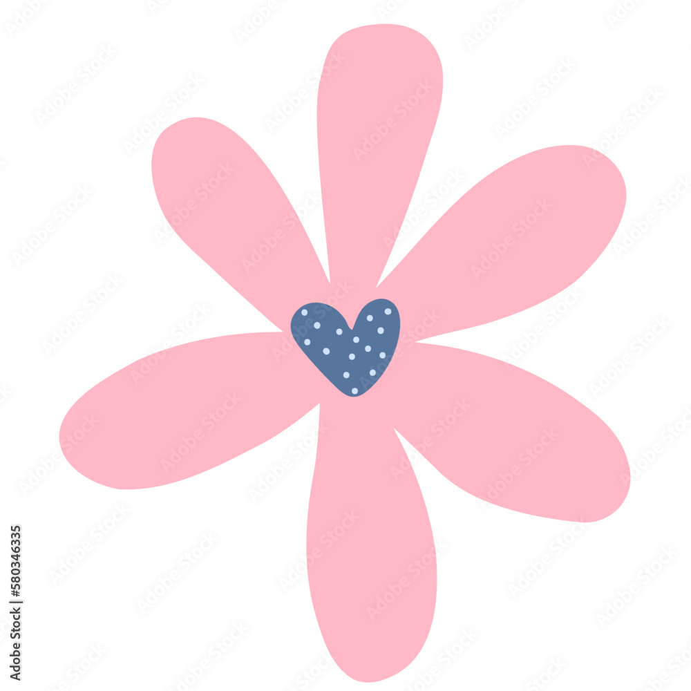 simple Vector illustration of a pink flower. simple Vector illustration of a pink flower.