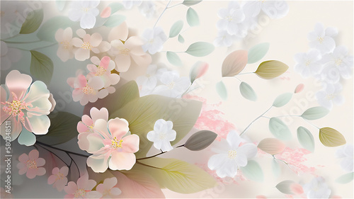 A floral background, wallpaper style, pastel colors
