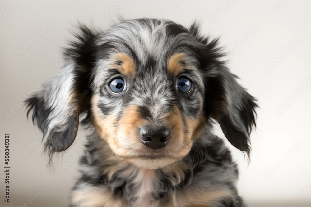 blue merle miniature dachshund, Generative AI