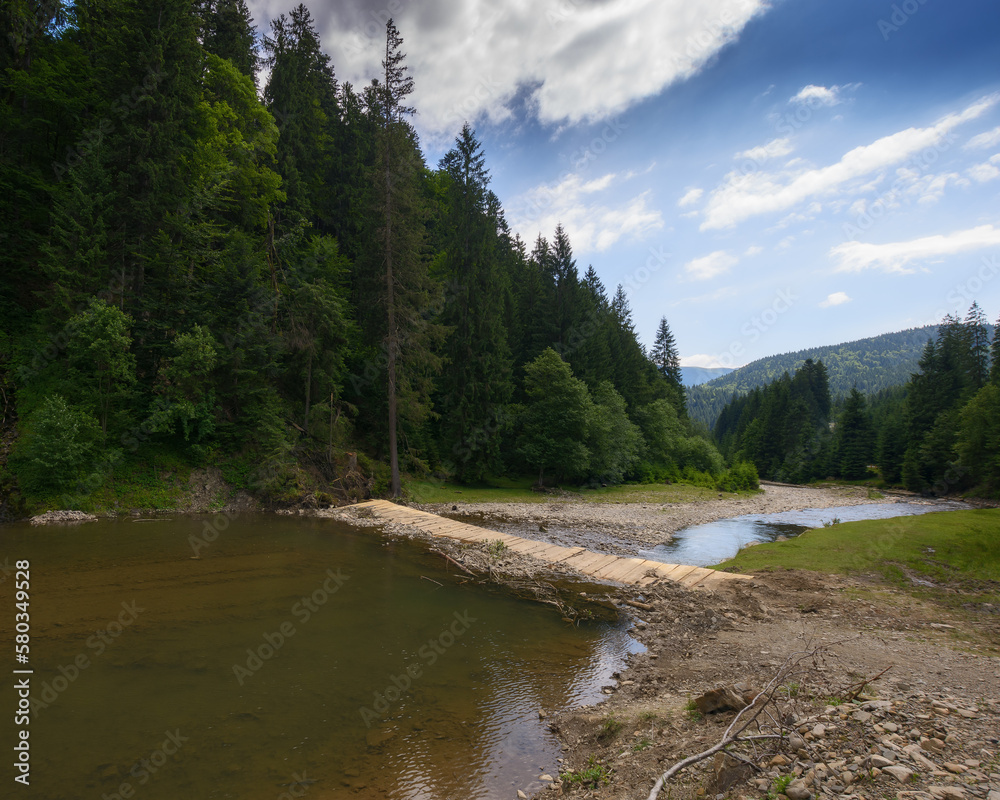 rural landscape with mountain river. drought in summer. ecology disaster rural landscape with mountain river. drought in summer. ecology disaster