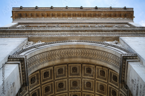 Historic ancient architecture Arc ceiling in Paris, France