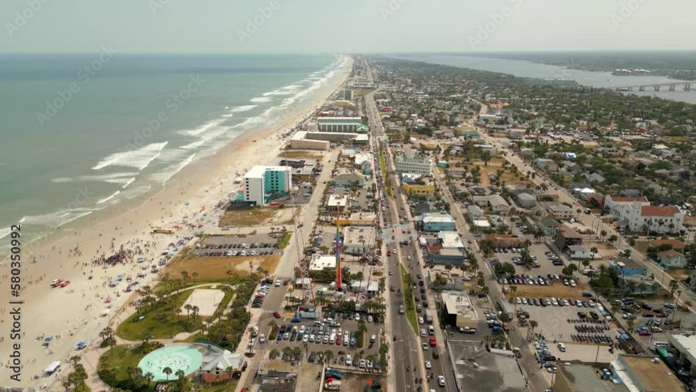 High aerial Daytona Beach FL bike week 2023 High aerial Daytona Beach FL bike week 2023