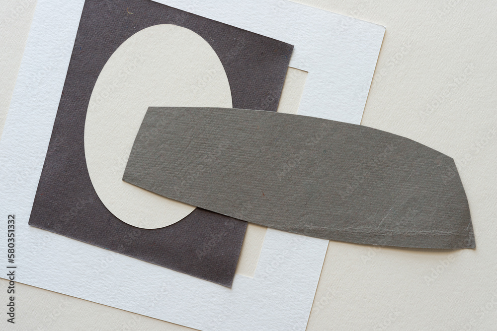 Fototapeta premium oval shape with gray stripe and white mat