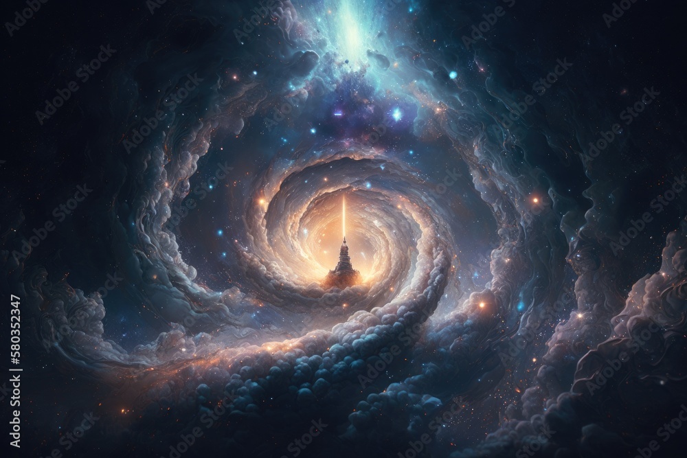 Milky Way galaxy in the cosmos, containing stars and cosmic dust. Generative AI Milky Way galaxy in the cosmos, containing stars and cosmic dust. Generative AI
