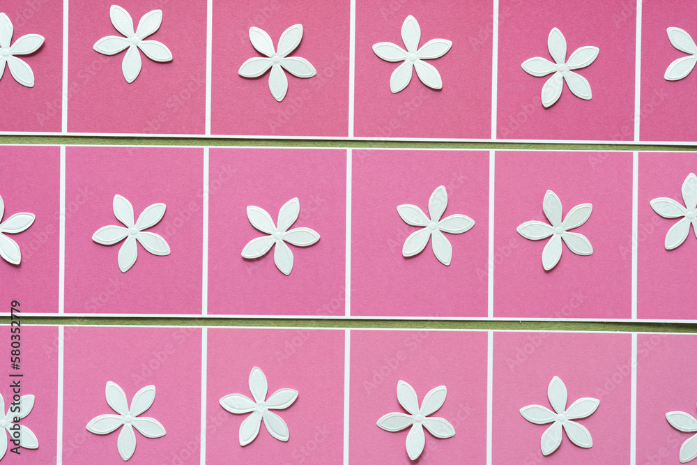 floral confetti on pink paper stripes with squares floral confetti on pink paper stripes with squares