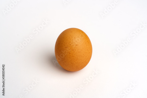 Egg brown, isolated on white background.
