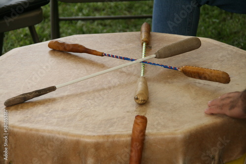 фотографія Native american culture drum