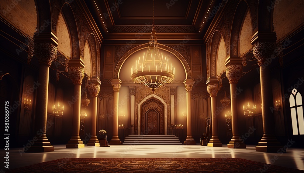 a luxury interior hall , ai generated