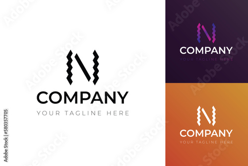 N letter logo for business in different concept  company startup or corporation identity  logo vector for Company.