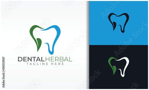 Nature dental leaf logo