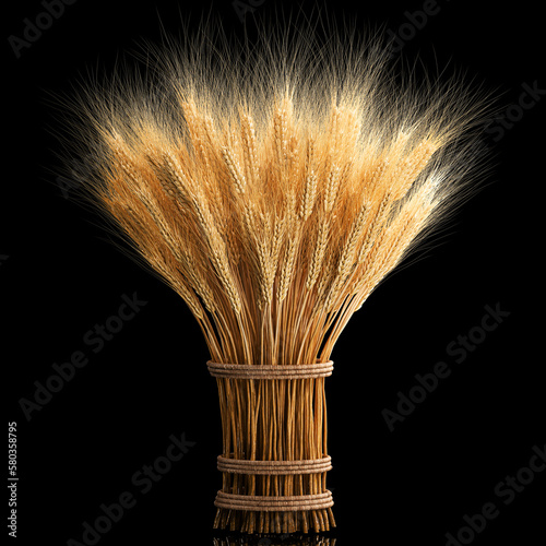 Fotografie Bouquet of dried flowers from spikelets of wheat