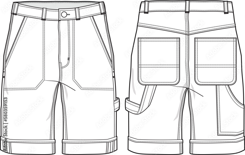 MEN SHORT VECTOR FLAT DRAWING. MEN SHORT VECTOR FLAT DRAWING.