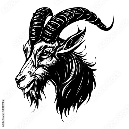head of goat vector illustration, goat logo 