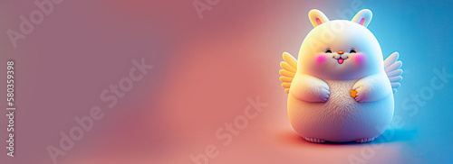Easter Concept with Cute Chubby Rabbit. © Abdul Qaiyoom