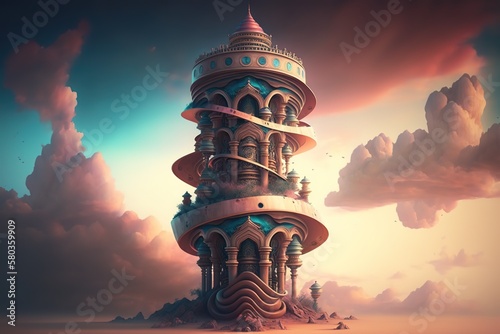 The awesome tower of logical conclusions Generative AI photo