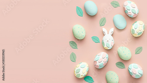 Easter Concept with Colorful Eggs.