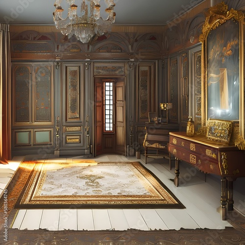 14 A Victorian style bedroom with antique furniture and decor3, Generative AI