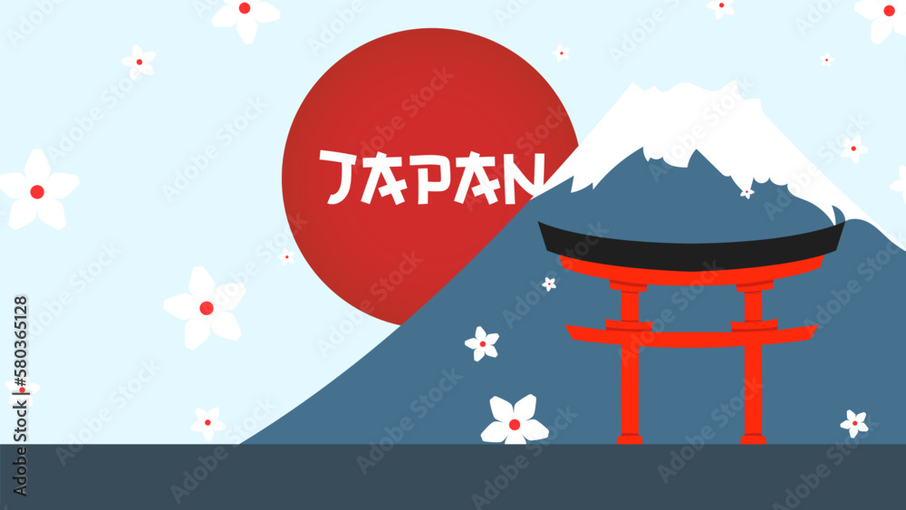 Fototapeta premium Japan tourism posterbrochure template ,symbol of Japan ,Vector illustration EPS 10