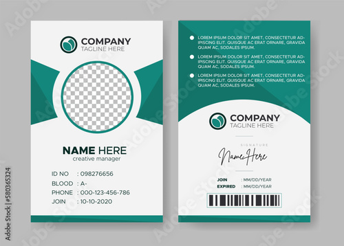Modern and creative company employee id card design for verification 