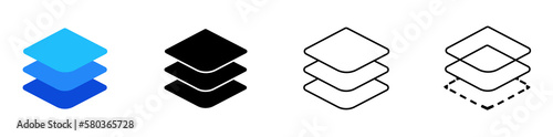 Layers line icon. Vector isolated icons set of elements show layers, set of layers eps10