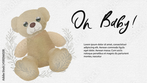 Oh baby. Wavy elegant calligraphic writing for decoration.