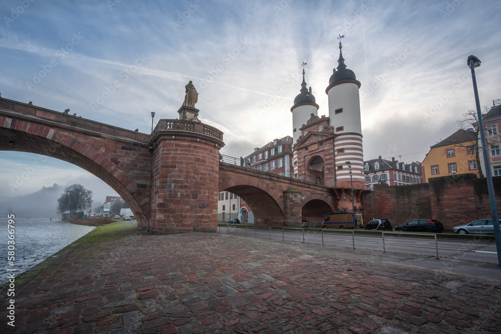 Old Bridge (Alte Brucke) and Bruckentor (Bridge Gate) - Heidelberg, Germany