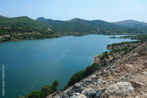 A view from Gokceada Irrigation Dam, Imbros Island Canakkale Turkey. 