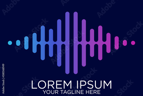 Multicolor sound audio wave object icon vector on white background flat design illustration