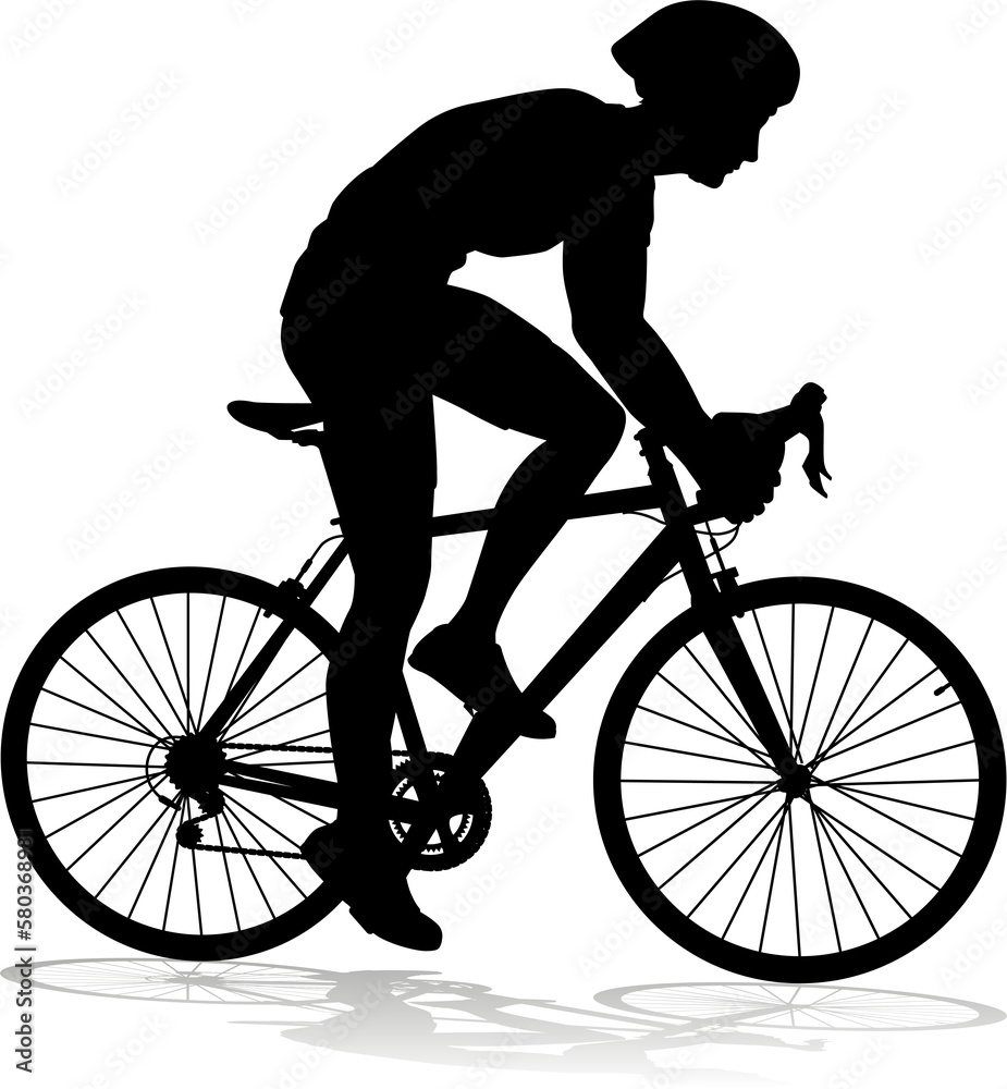 Fototapeta premium Bike and Bicyclist Silhouette